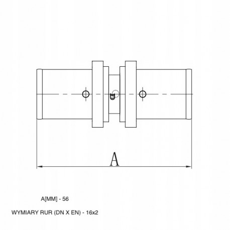 PEX MUFA 16X16 MM ZACISKANE NA PRASE ZAPRASOWYWANE