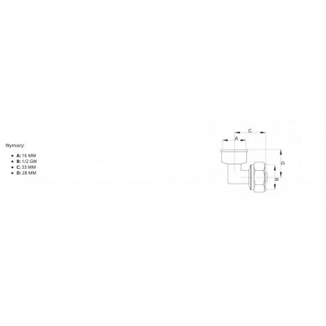 PEX KOLANO 16x1/2 GW