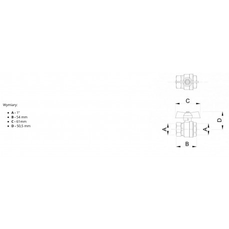 ZAWÓR KULOWY 3/4 CALA WZ MOTYL Z DŁAWICĄ
