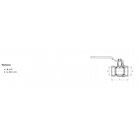 ZAWÓR KULOWY 3/4 WW RĄCZKA PN 16