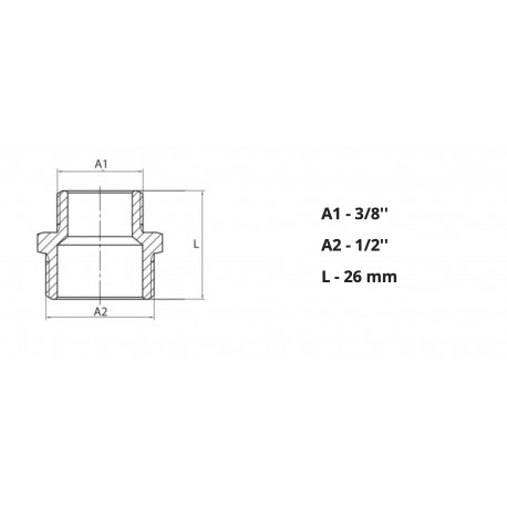 NYPEL MOSIADZ REDUKCYJNY 1/2X3/8
