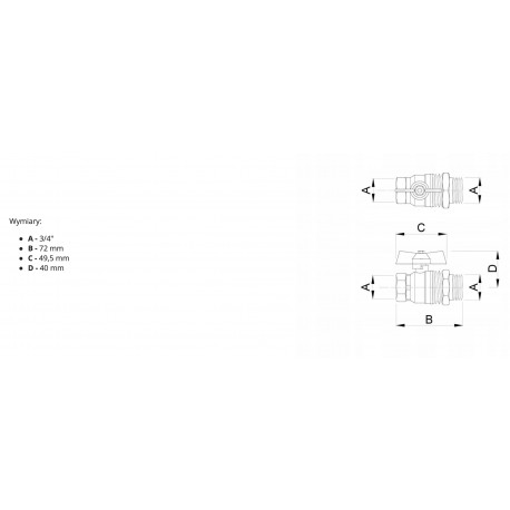 ZAWÓR KULOWY WW RĄCZKA HISZPAN PN 30