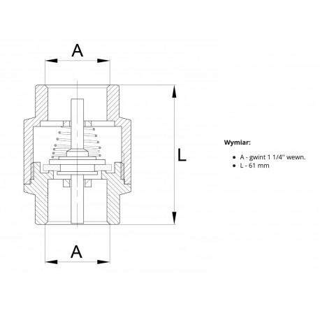 ZAWÓR ZWROTNY 1/2 MOS. BOLEC