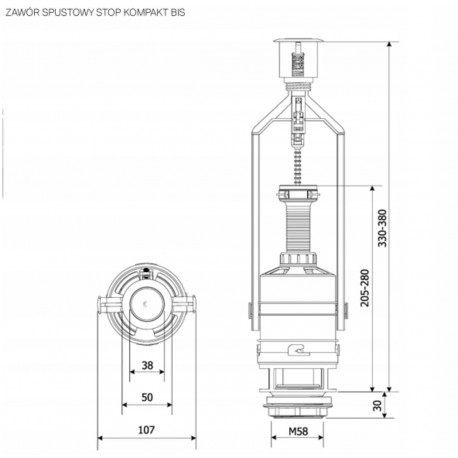 Zawór spustowy do spłuczki zestaw