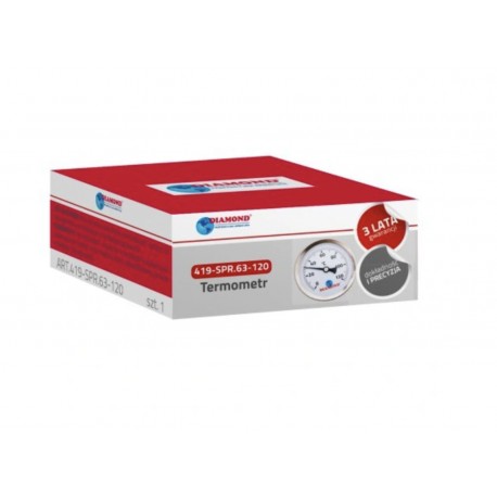 TERMOMETR BIMETALICZNY PRZYLGOWY 63 MM 0-120 ST.C