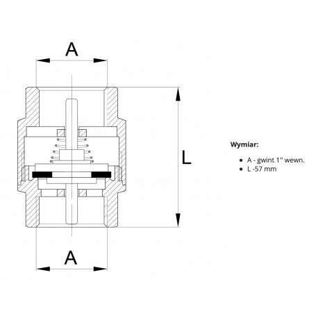 ZAWÓR ZWROTNY 1/2 MOS. BOLEC