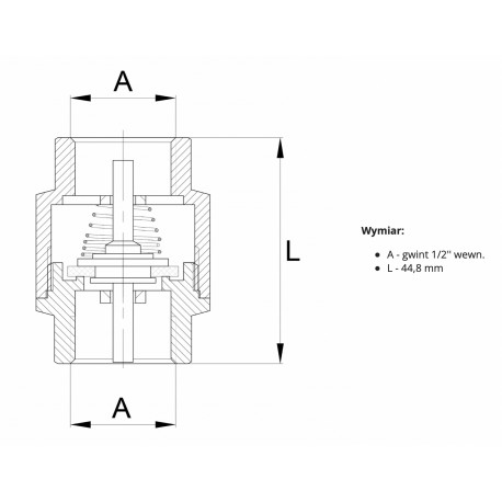 ZAWÓR ZWROTNY 1/2 MOS. BOLEC