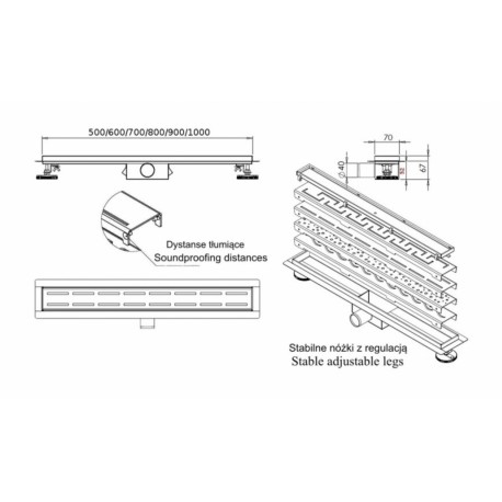 ODPŁYW LINIOWY SLEEK 80