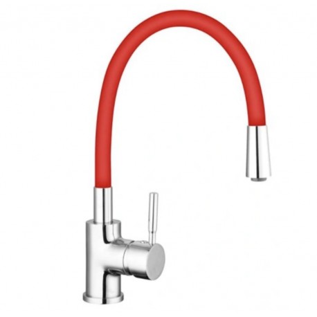 BATERIA KUCHENNA Z WYLEWKĄ ELASTYCZ CZERWONA CHROM