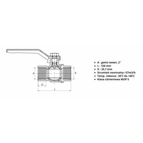 ZAWÓR KULOWY DO INSTALACJI GAZOWYCH 2' GW