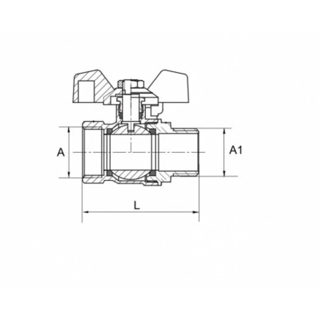 ZAWÓR KULOWY WZ MOTYL HISZPAN PN 30