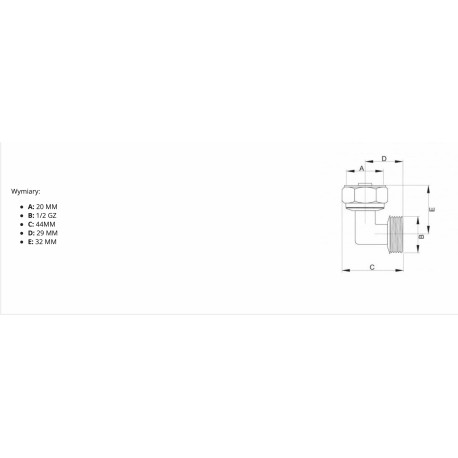 PEX KOLANO 20X1/2 GZ