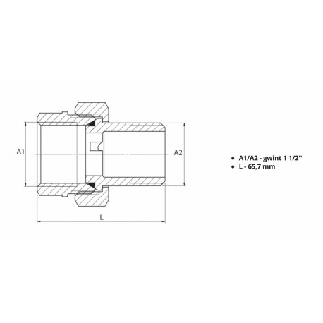 ŚRUBUNEK MOSIĘZNY 11/2 ORING