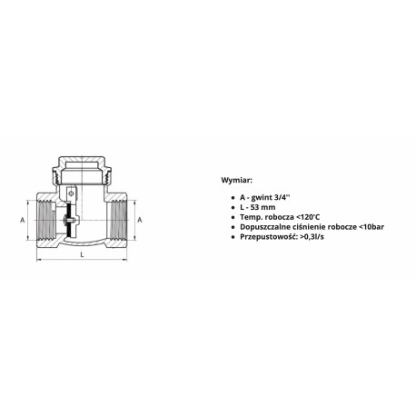 ZAWÓR ZWROTNY KLAPOWY 1/2"