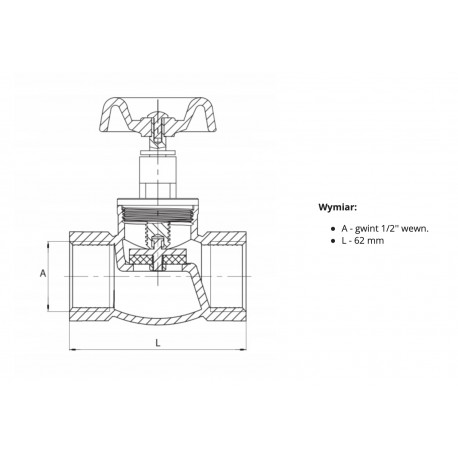 ZAWÓR GRZYBKOWY PRZELOTOWY ŻELIWNY OCYNK M83 1/2 CALA