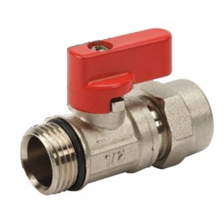 Zaworek kulowy mini 1/2''GZ x 16mm w kolorze NIEBIESKIM