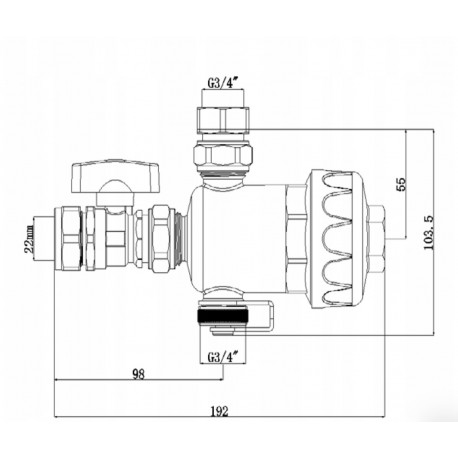 FILTR MAGNETYCZNY SEPARATOR ZANIECZYSZCZEŃ 22 MM