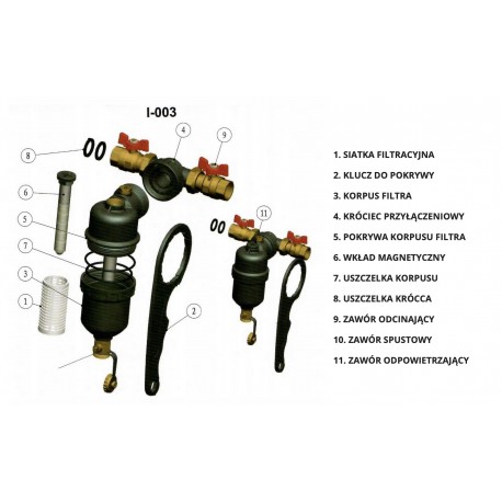KOMPLET FILTR MAGNETYCZNY, SEPARATOR ZANIECZYSZCZEŃ – DN20 (3/4)