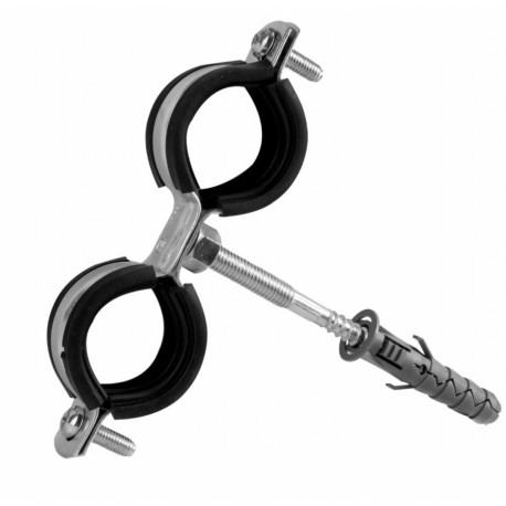 OBEJMA DO RURY PODWÓJNA STALOWA Z GUMĄ 3/4