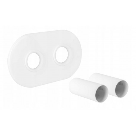 ZESTAW MASKUJĄCY BIAŁY ROZETA PODWÓJNA Z TULEJAMI