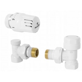 ZESTAW TERMOSTATYCZNY KĄTOWY BIAŁY 1/2
