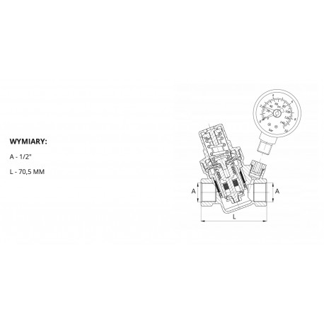 REDUKTOR CIŚNIENIA WODY Z CIŚNIENIOMIERZEM 1/2
