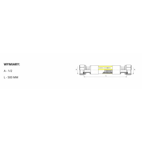 WĄŻ PRZYŁĄCZE DO GAZU GW X GW 500 MM ART. PRZ-GAZ-WW-500