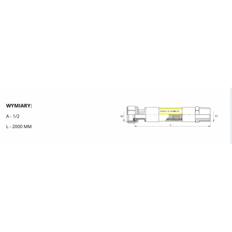 WĄŻ PRZYŁĄCZE DO GAZU GW X GZ 2000 MM