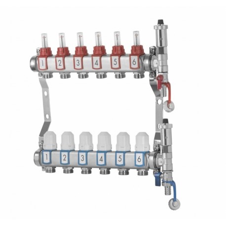 ROZDZIELACZ DO OGRZEWANIA PODŁOGOWEGO ZE STALI NIERDZEWNEJ 12 OBWODÓW