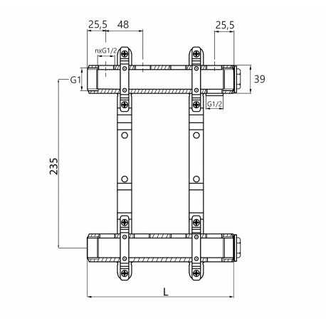 ROZDZIELACZ DO OGRZEWANIA CENTRALNEGO 11 OBWODÓW