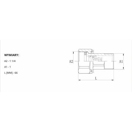 PÓŁŚRUBUNEK Z ZAWOREM ZWROTNYM 1X11/4 WODOMIERZ