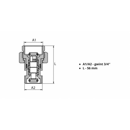 ŚRUBUNEK Z ZAWORAMI ZWROTNYMI DO NACZYNIA WZBIORCZEGO