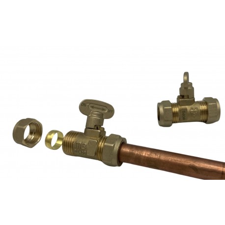 ZAWÓR DO GAZU 15X15 MM DO RUR MIEDZIANYCH