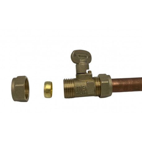 ZAWÓR DO GAZU 15X15 MM DO RUR MIEDZIANYCH