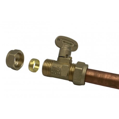 ZAWÓR DO GAZU 15X15 MM DO RUR MIEDZIANYCH