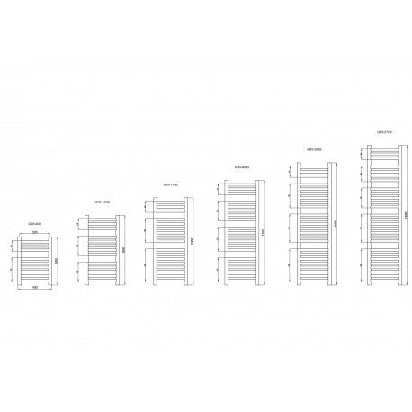 GRZEJNIK ŁAZIENKOWY V BIAŁY 400 X 1000 17 ŻEBEREK