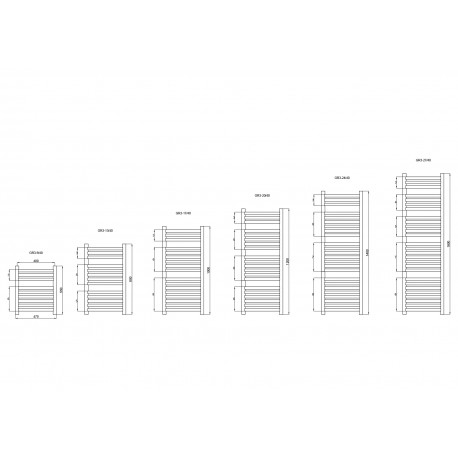 GRZEJNIK ŁAZIENKOWY V BIAŁY 400 X 1000 17 ŻEBEREK
