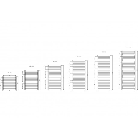 GRZEJNIK ŁAZIENKOWY V BIAŁY 400 X 1000 17 ŻEBEREK