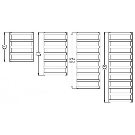 GRZEJNIK ŁAZIENKOWY BIAŁY 540 X 1270 9 ŻEBEREK