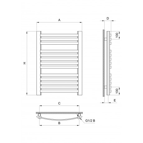 GRZEJNIK ŁAZIENKOWY BIAŁY 570 X 1000 17 ŻEBEREK
