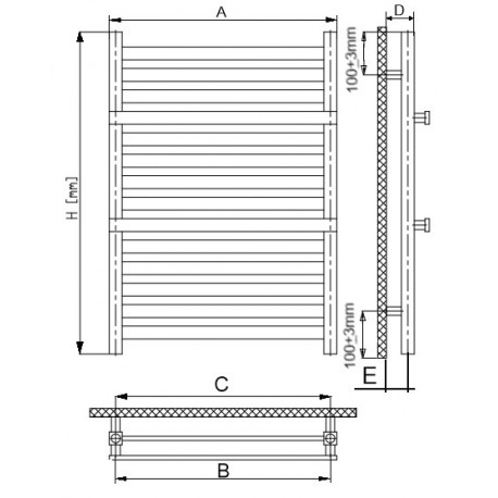 GRZEJNIK ŁAZIENKOWY 530 X 500 8 + 2 ŻEBERKA