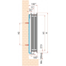 GRZEJNIK DEKORACYJNY STALOWY V22 600X600 LEWY