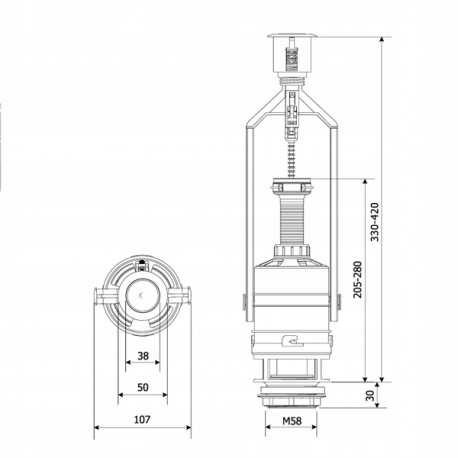 Zawór spustowy do spłuczki zestaw